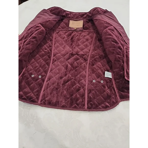 Outback Trading CO. Women's Microsuede Quilted Equestrian Vest,szM,maroon,NWT
